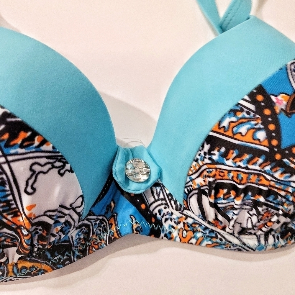 Teal & Boho Print 2 Piece Bikini - Picture 6 of 16